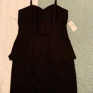 Kelsi Dagger Black Peplum Mini Party Dress